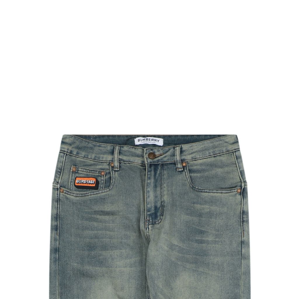Burberry 12.2oz Heavy Washed Distressed Jeans