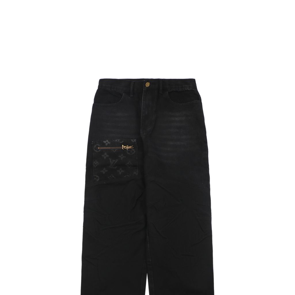 Louis Vuitton Antique Bronze Hardware Cotton Denim Pants