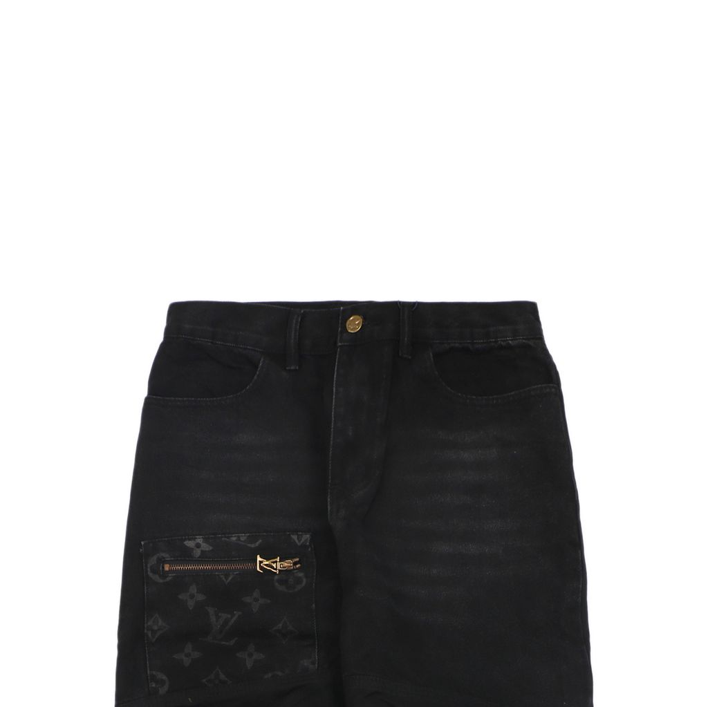 Louis Vuitton Antique Bronze Hardware Cotton Denim Pants