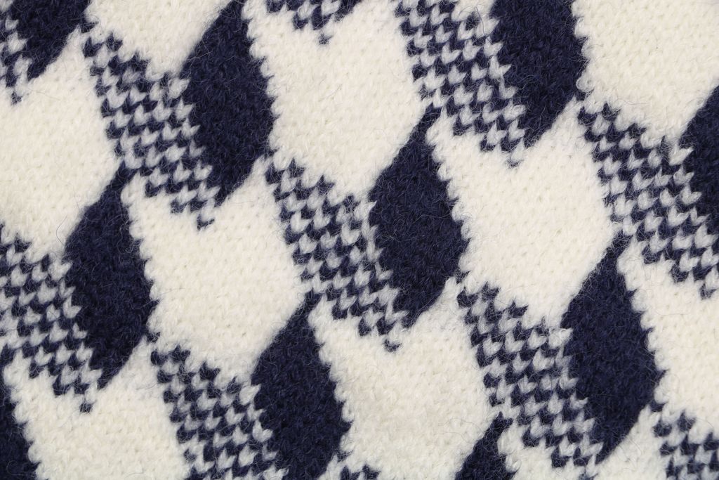 Dior Blue Houndstooth 3D Embroidered Sweater