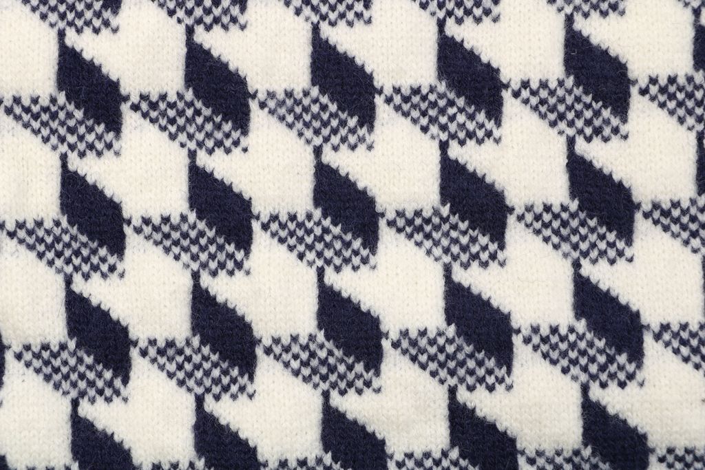 Dior Blue Houndstooth 3D Embroidered Sweater