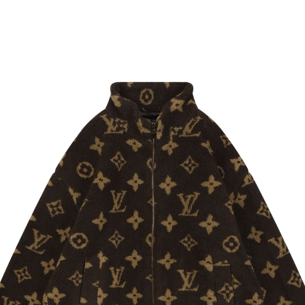 Louis Vuitton All-Over Monogram Sherpa Zip Jacket
