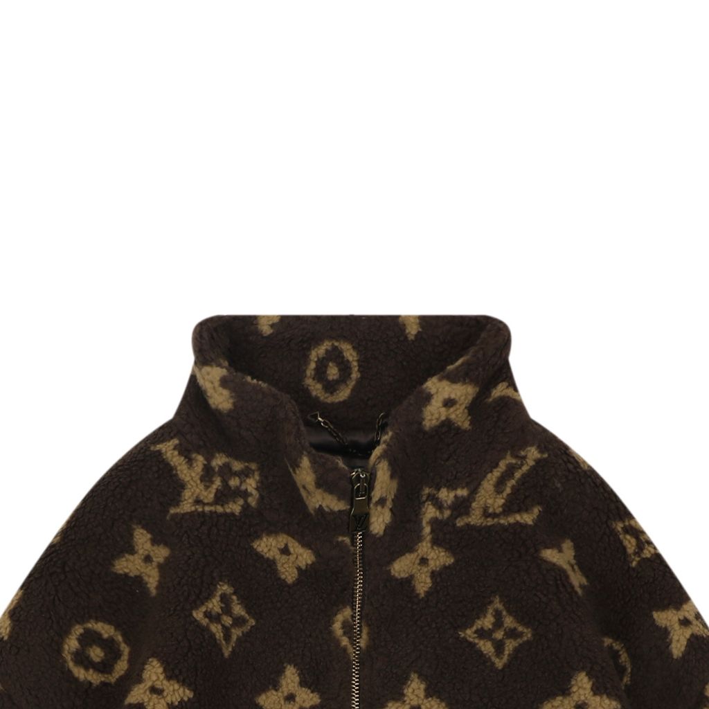 Louis Vuitton All-Over Monogram Sherpa Zip Jacket