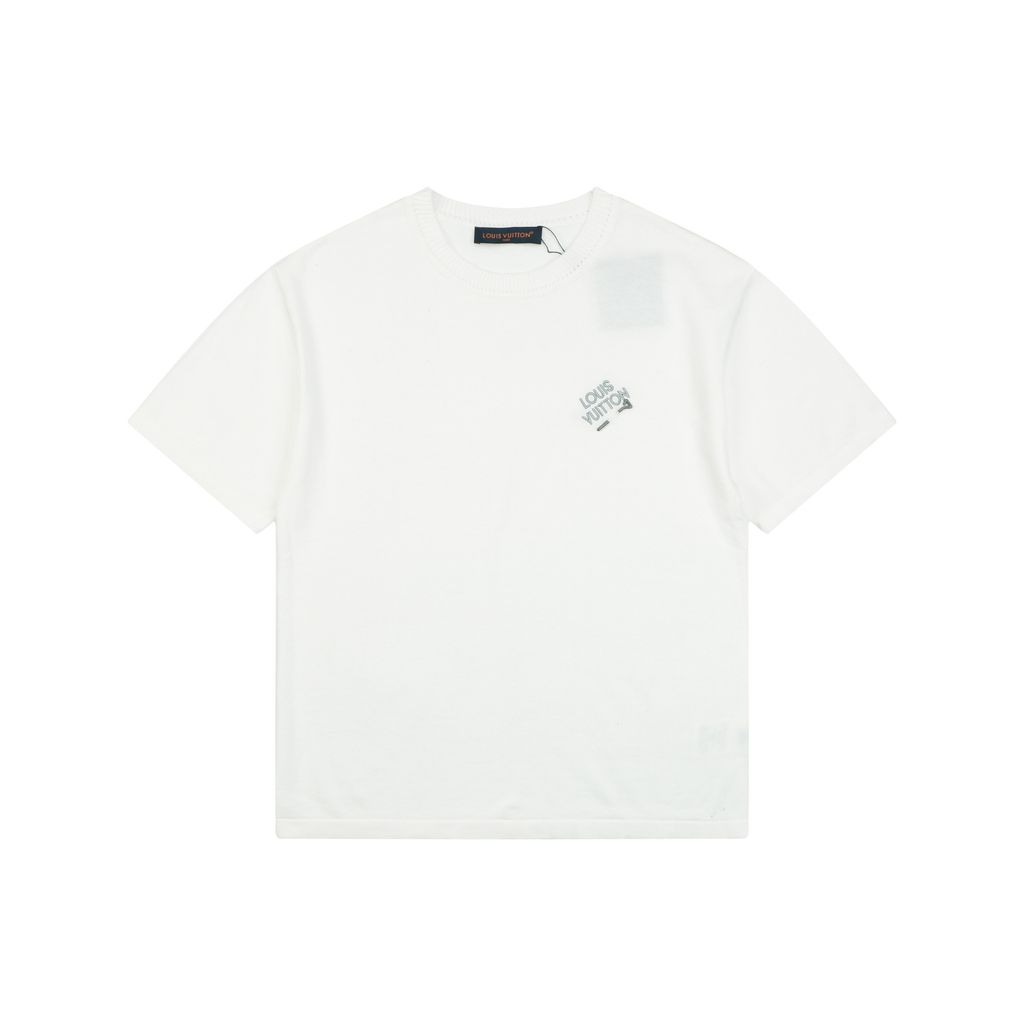 Louis Vuitton Letter Pin Embroidered Knit T-Shirt