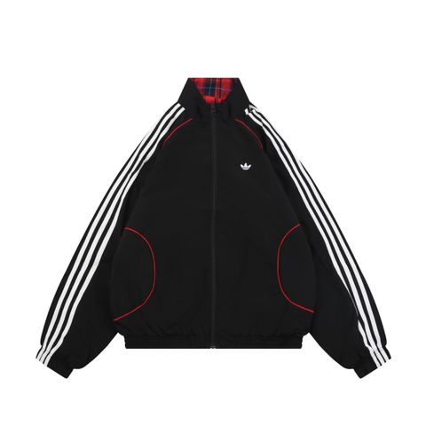 Adidas Trefoil Plaid Reversible High-Neck Jacket