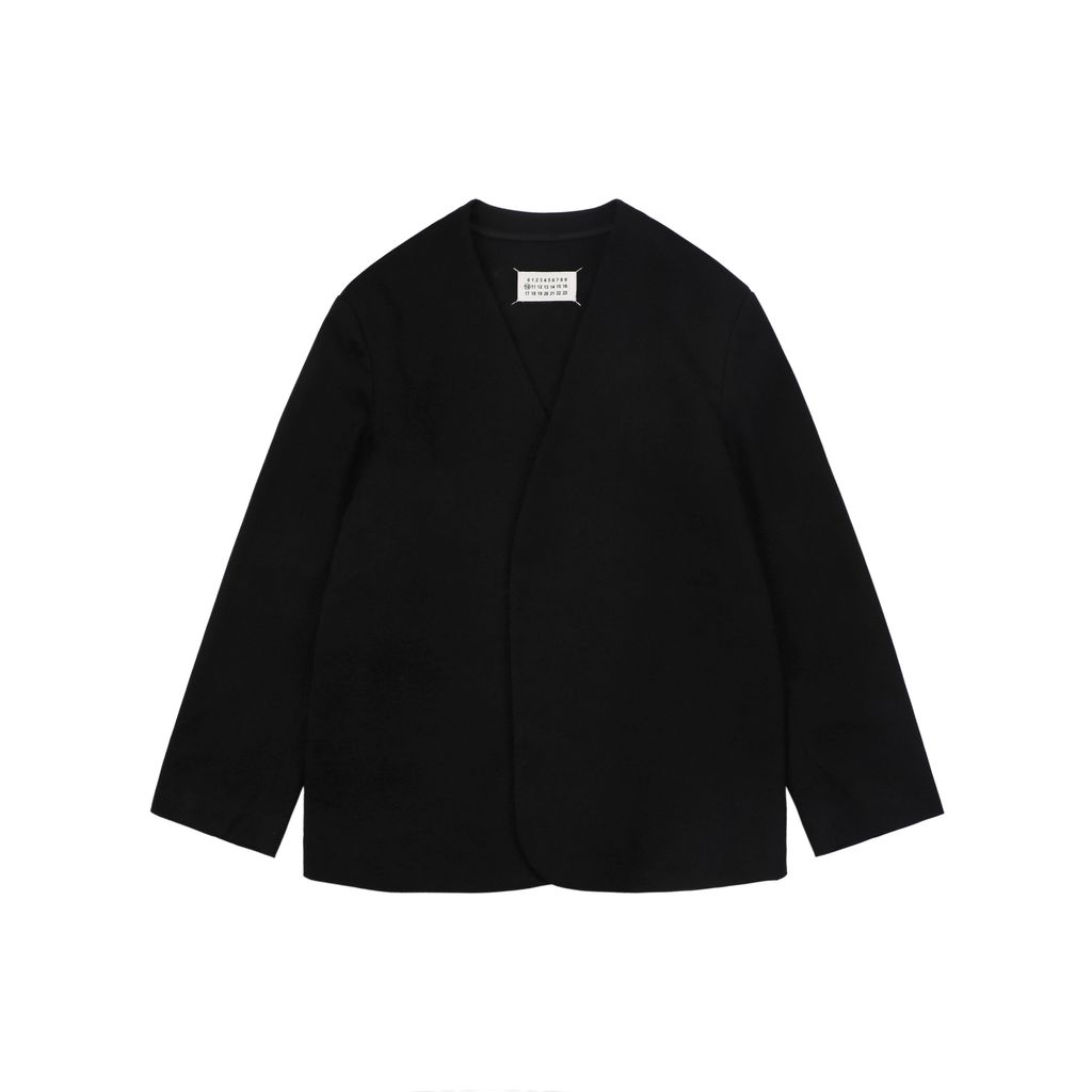 MM6 Maison Margiela Collarless Wool Blend Blazer