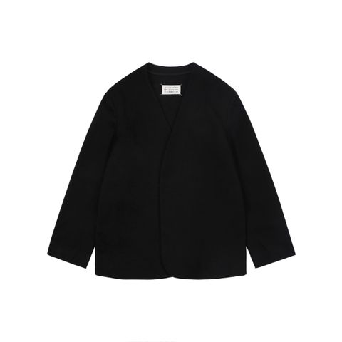 MM6 Maison Margiela Collarless Wool Blend Blazer