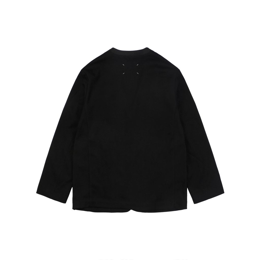 MM6 Maison Margiela Collarless Wool Blend Blazer