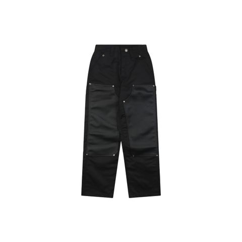 Chrome Hearts Black Leather Patch Carpenter Pants