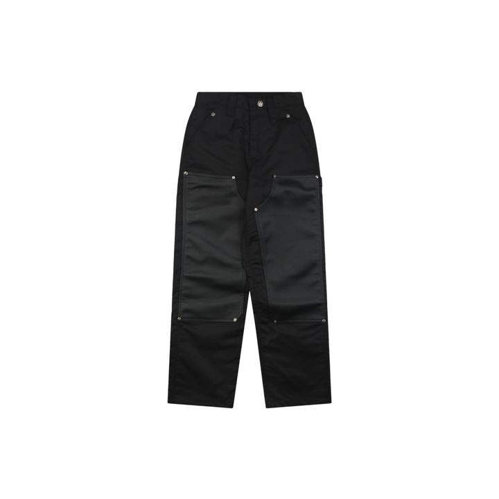 Chrome Hearts Black Leather Patch Carpenter Pants
