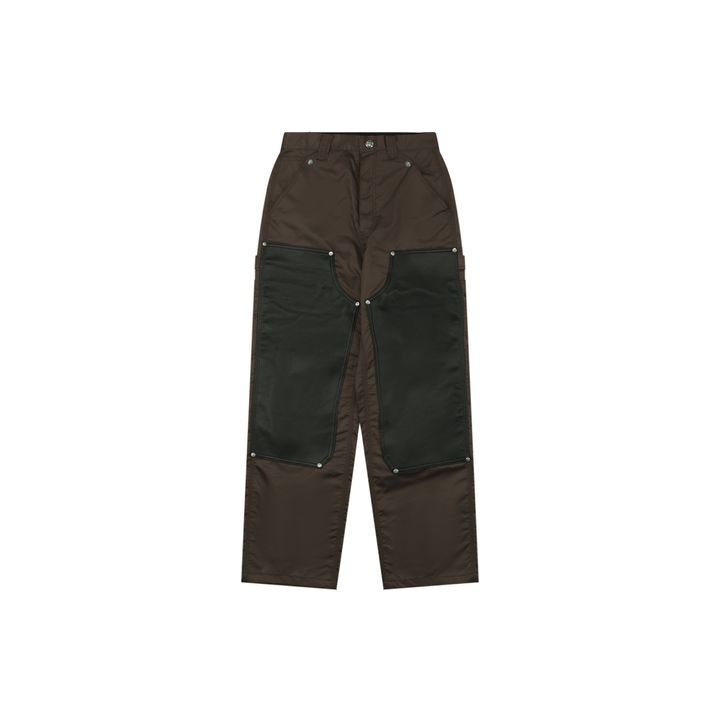 Chrome Hearts Khaki Leather Patch Carpenter Pants