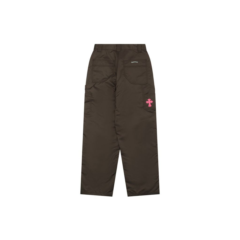 Chrome Hearts Khaki Leather Patch Carpenter Pants