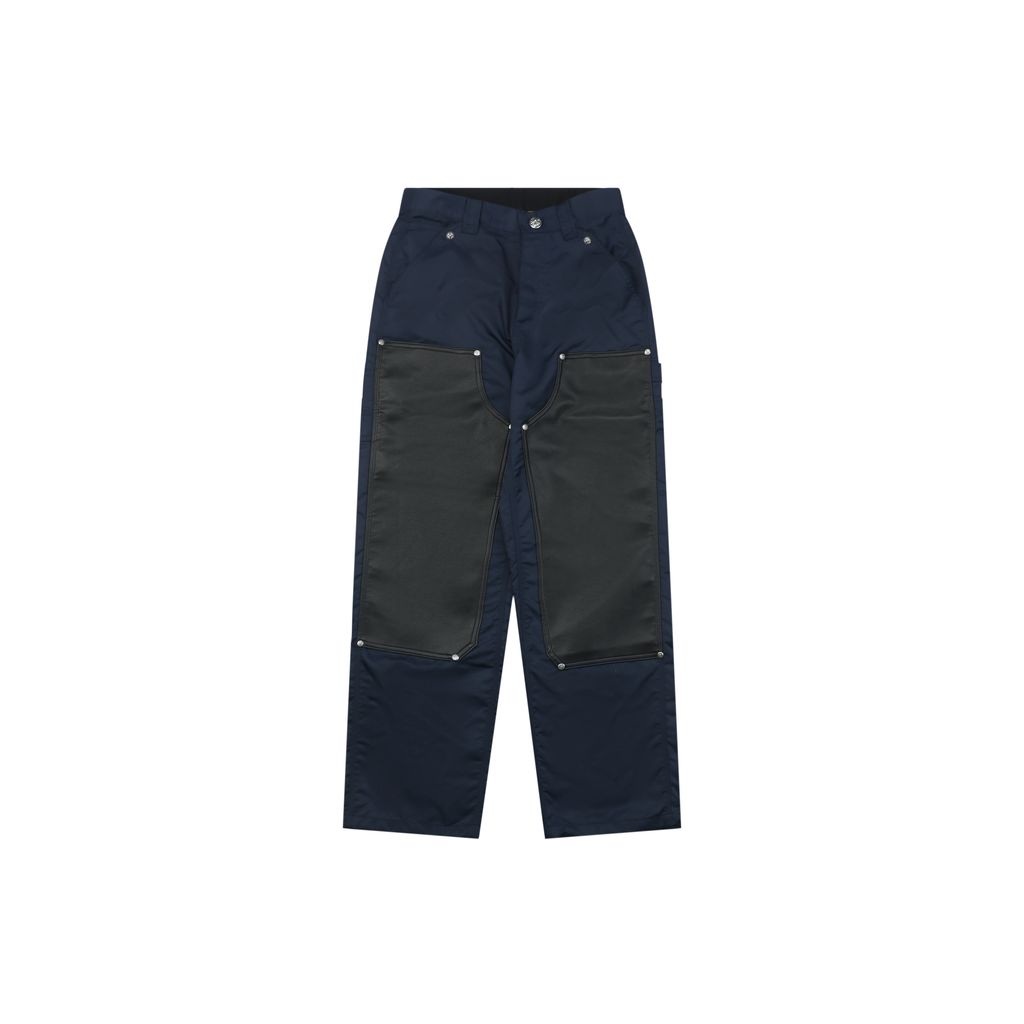 Chrome Hearts Blue Leather Patch Carpenter Pants