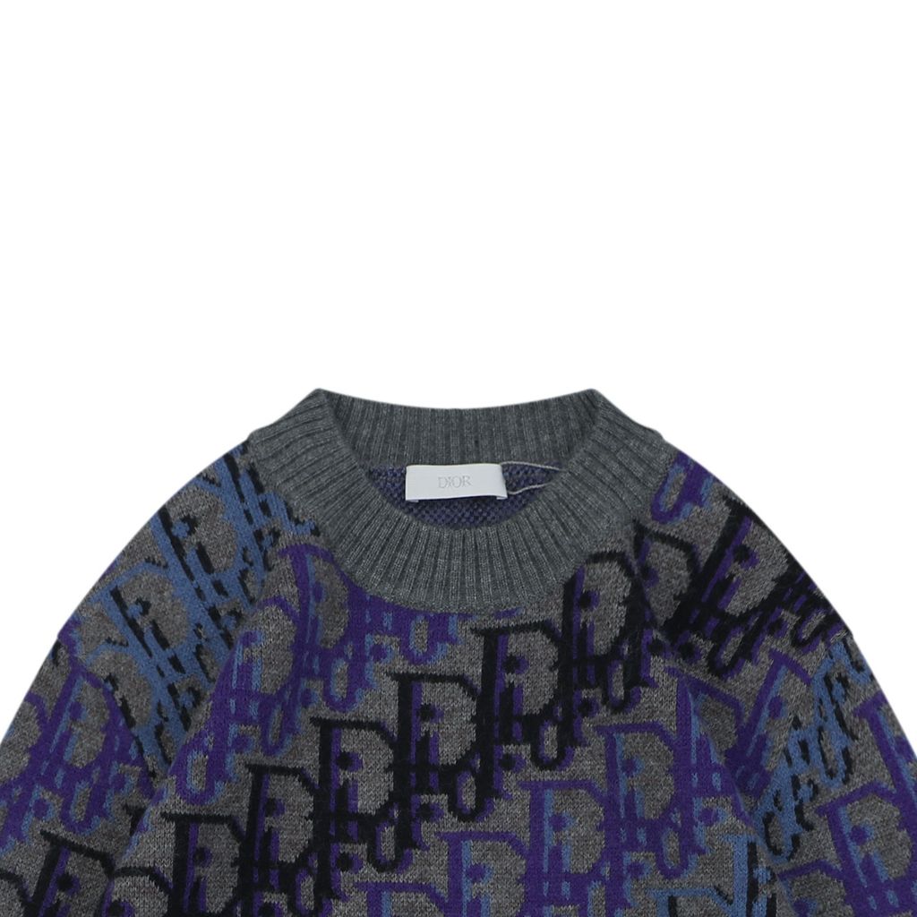 Dior Seamless Computer-Knit Blue Purple Pullover