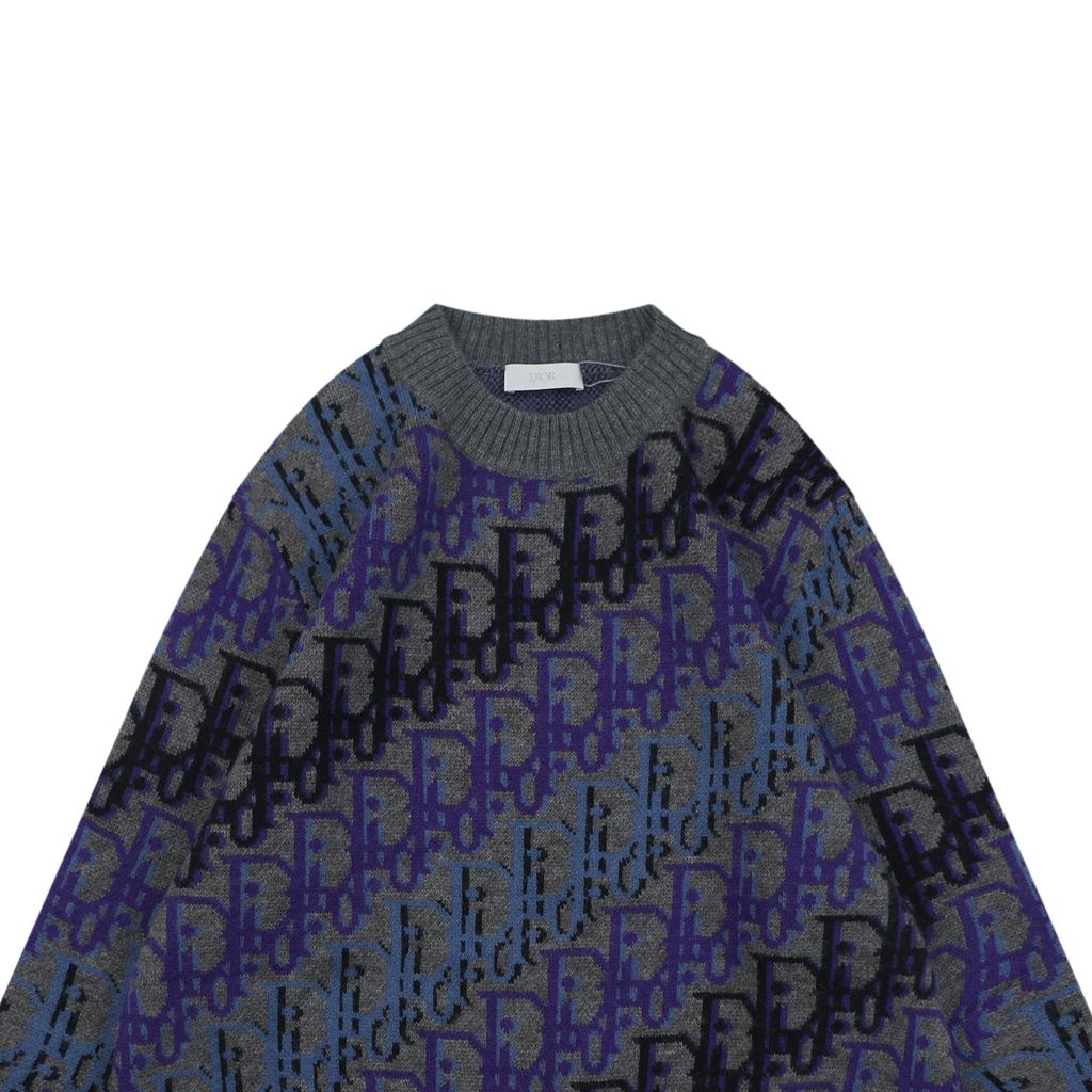 Dior Seamless Computer-Knit Blue Purple Pullover