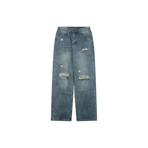 Gucci Black Leather Patch Distressed Denim Jeans