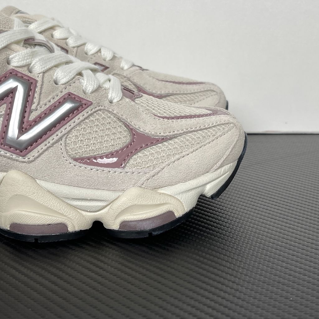 Shop New Balance 9060 U906068H in Sea Salt and Linen with suede and mesh construction, metallic silver branding, ABZORB and SBS cushioning.