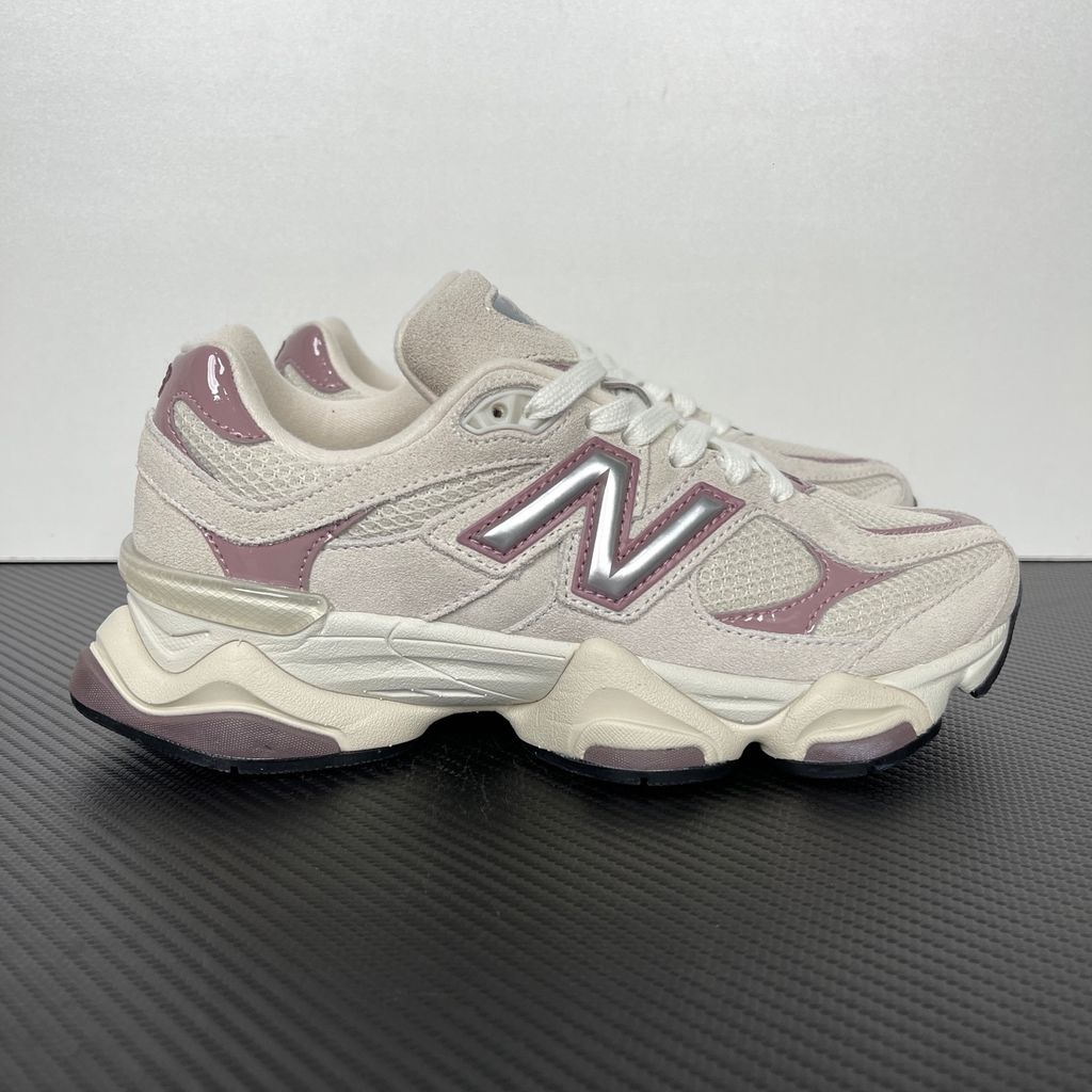 Shop New Balance 9060 U906068H in Sea Salt and Linen with suede and mesh construction, metallic silver branding, ABZORB and SBS cushioning.