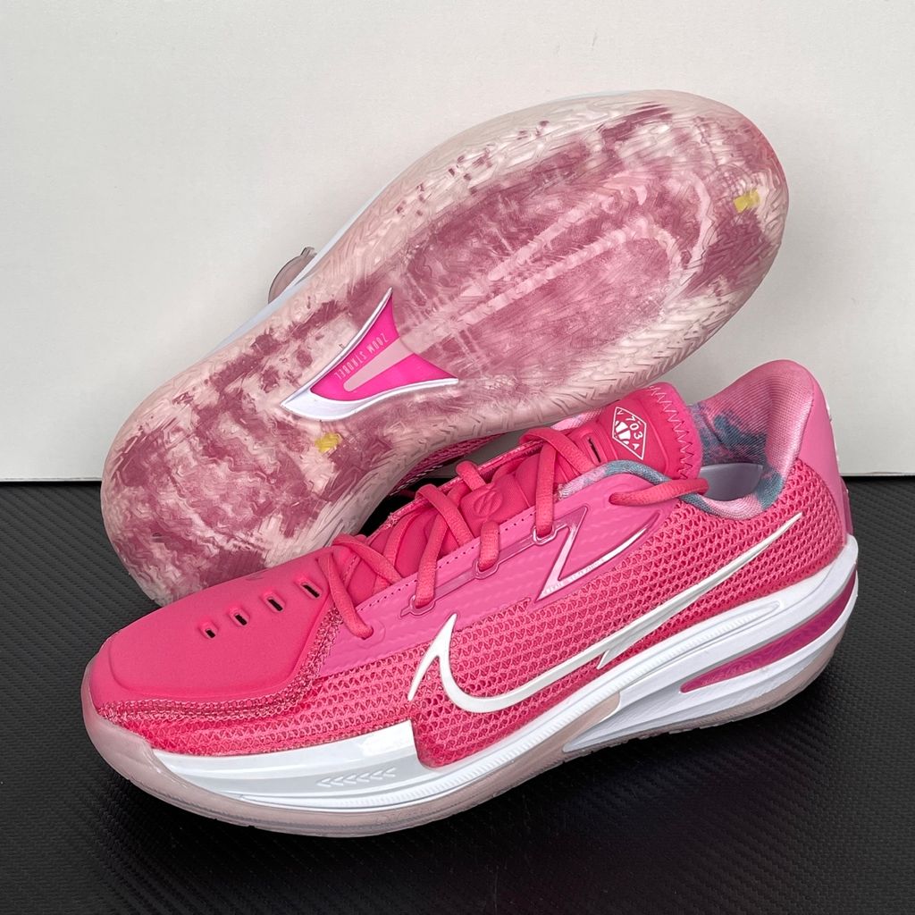 Shop Nike Air Zoom G.T. Cut 1 EP Unseen Hours Virginia CZ0176-600 in Pinksicle, White and Hyper Pink with React, Air Zoom Strobel and heel Zoom Air.