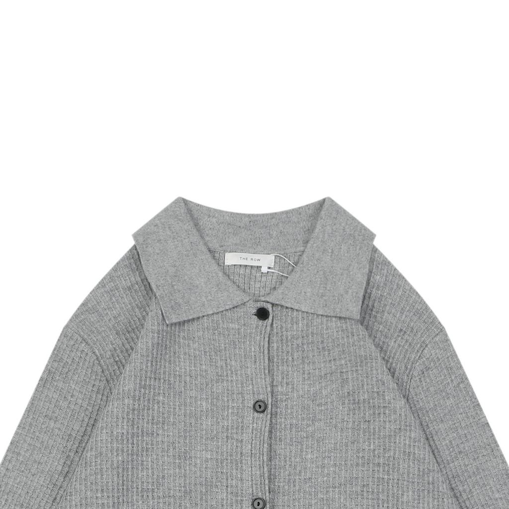 The Row Grey Heathered 14-Gauge STOLL Knit Cardigan