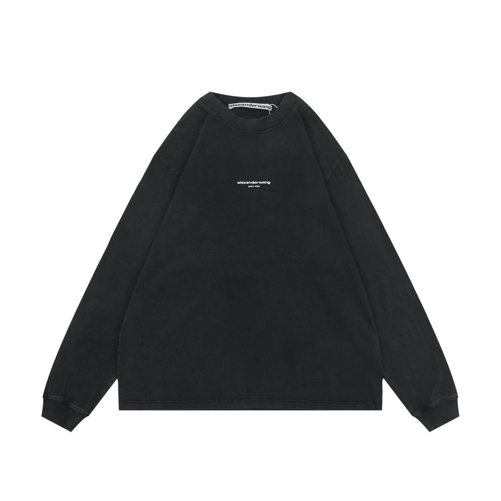 Alexander Wang Washed Logo Long Sleeve Sweatshirt