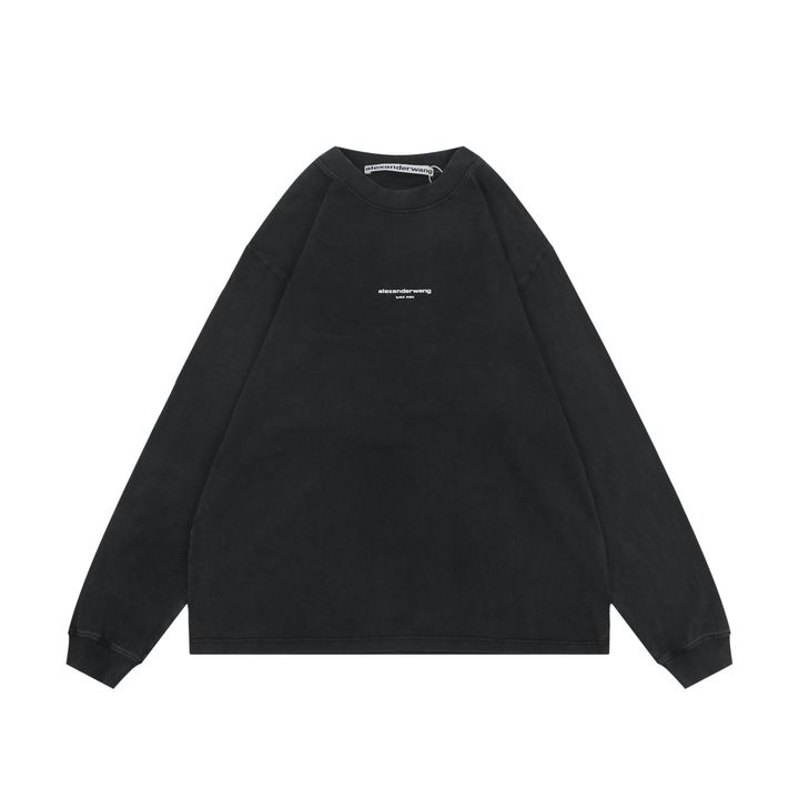 Alexander Wang Washed Logo Long Sleeve Sweatshirt
