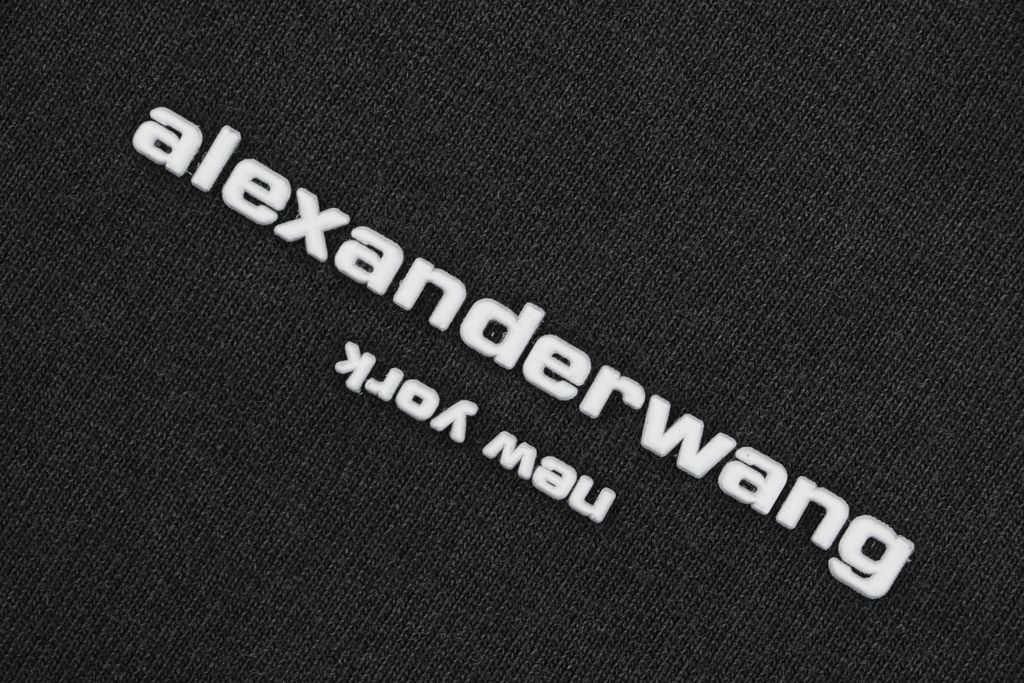 Alexander Wang Silicone Logo Washed Long Sleeve Pullover