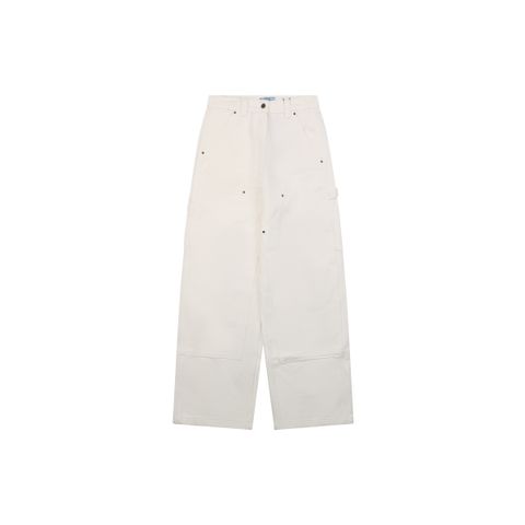 Prada Rear Pocket Triangle Leather Patch Carpenter Jeans