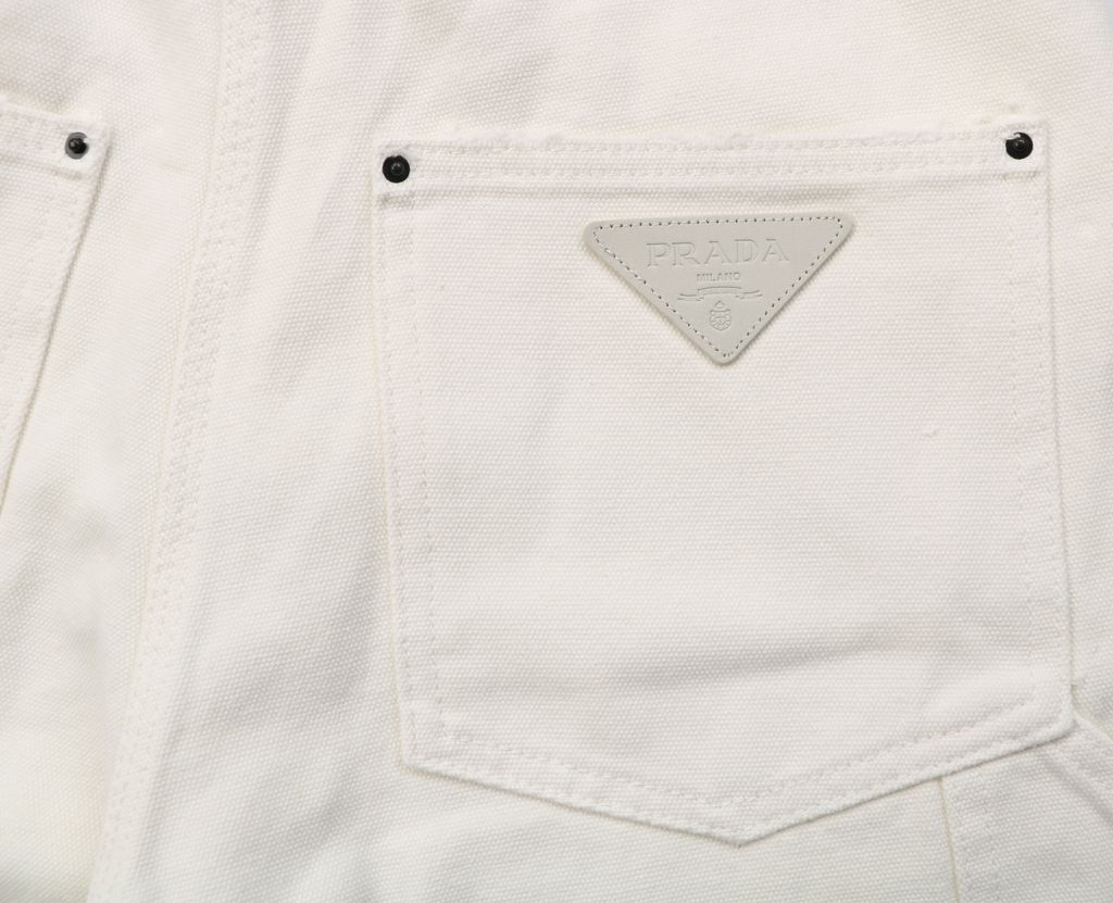 Prada Cowhide Triangle Badge Vintage Workwear Jeans