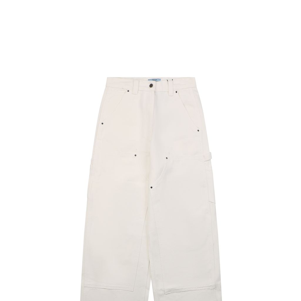 Prada Distressed Twill Canvas Denim Pants