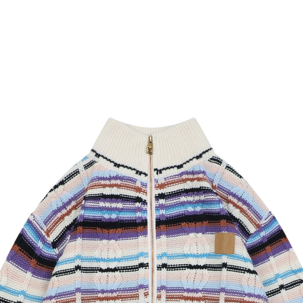 Louis Vuitton Multicolor Jacquard Zip Sweater