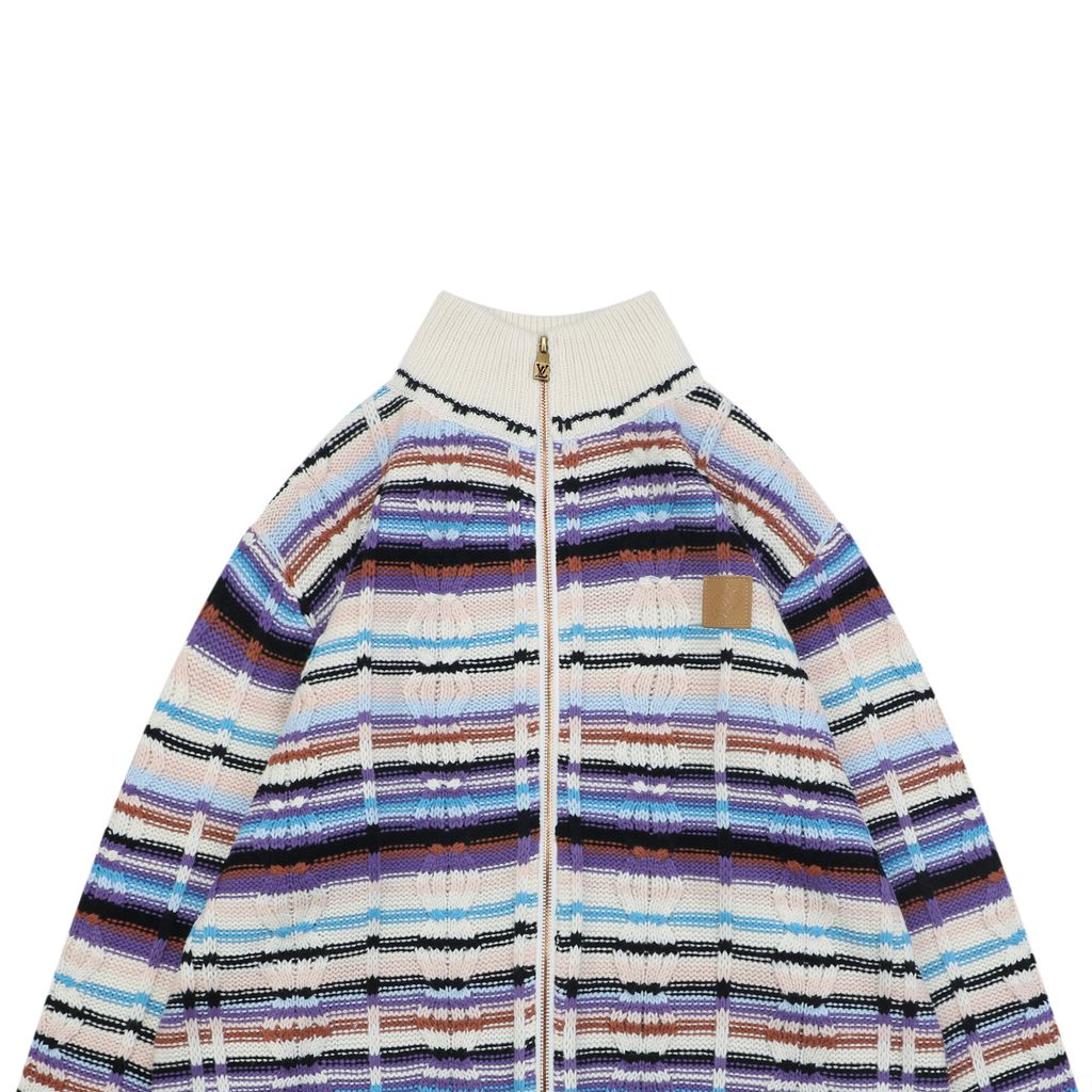 Louis Vuitton Multicolor Jacquard Zip Sweater
