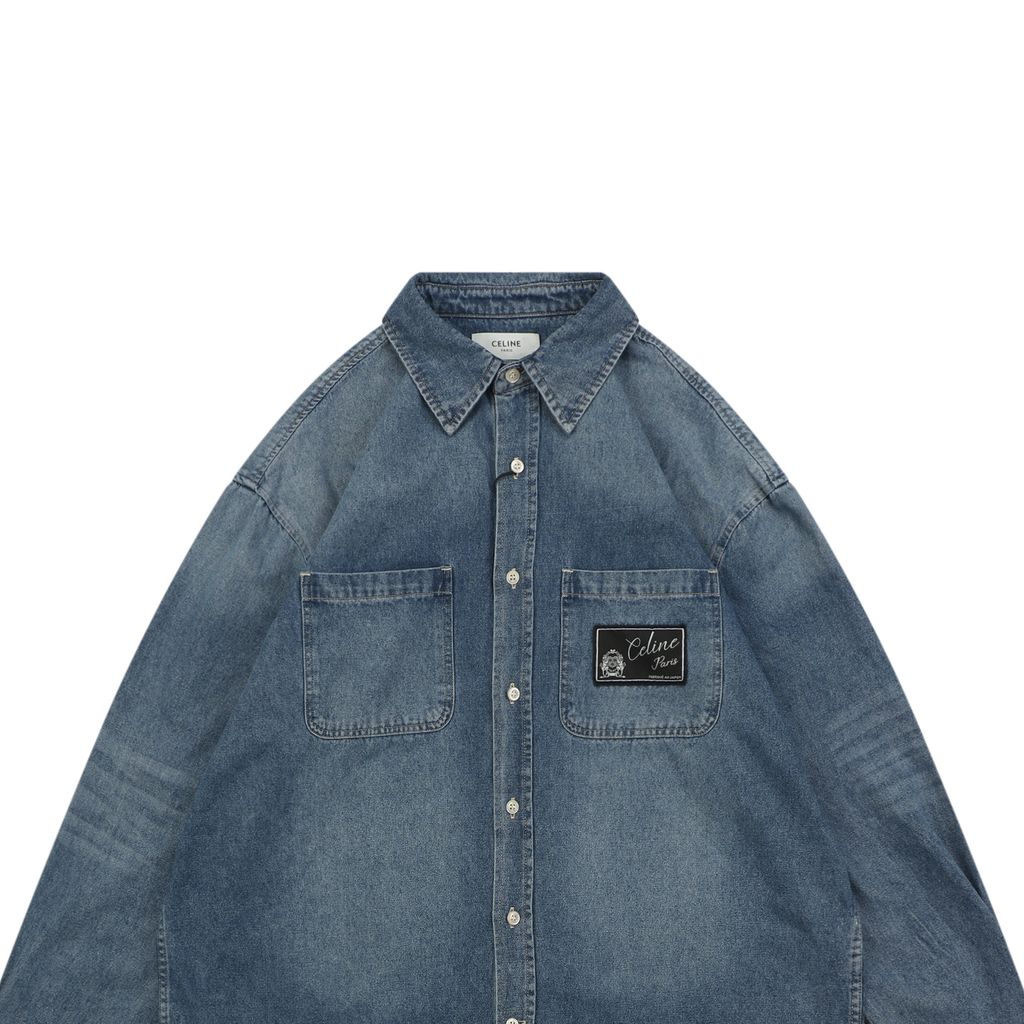 CELINE Vintage Sanded Denim Overshirt
