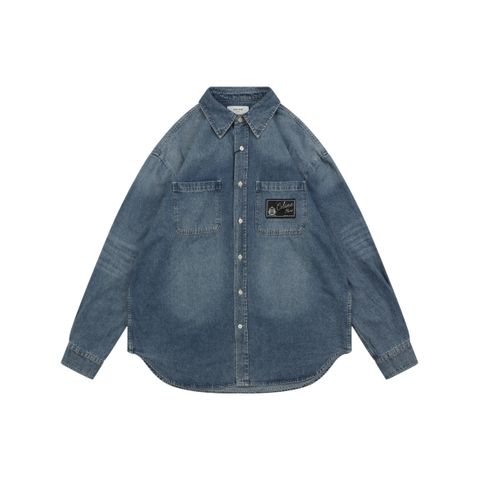 CELINE CL Signature Denim Long Sleeve Shirt