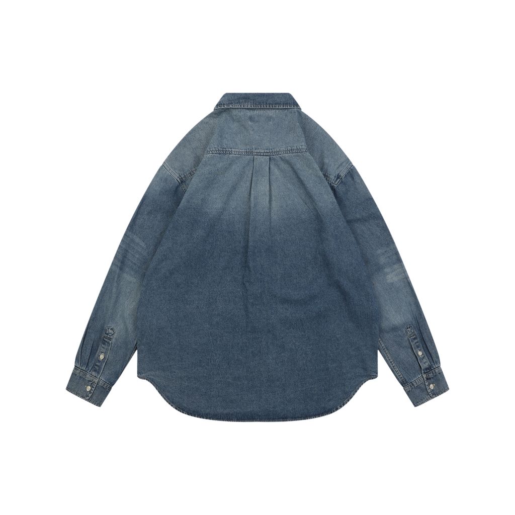 CELINE CL Signature Denim Long Sleeve Shirt