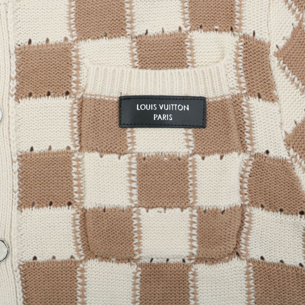 Louis Vuitton Relaxed Textured Checkerboard Sweater