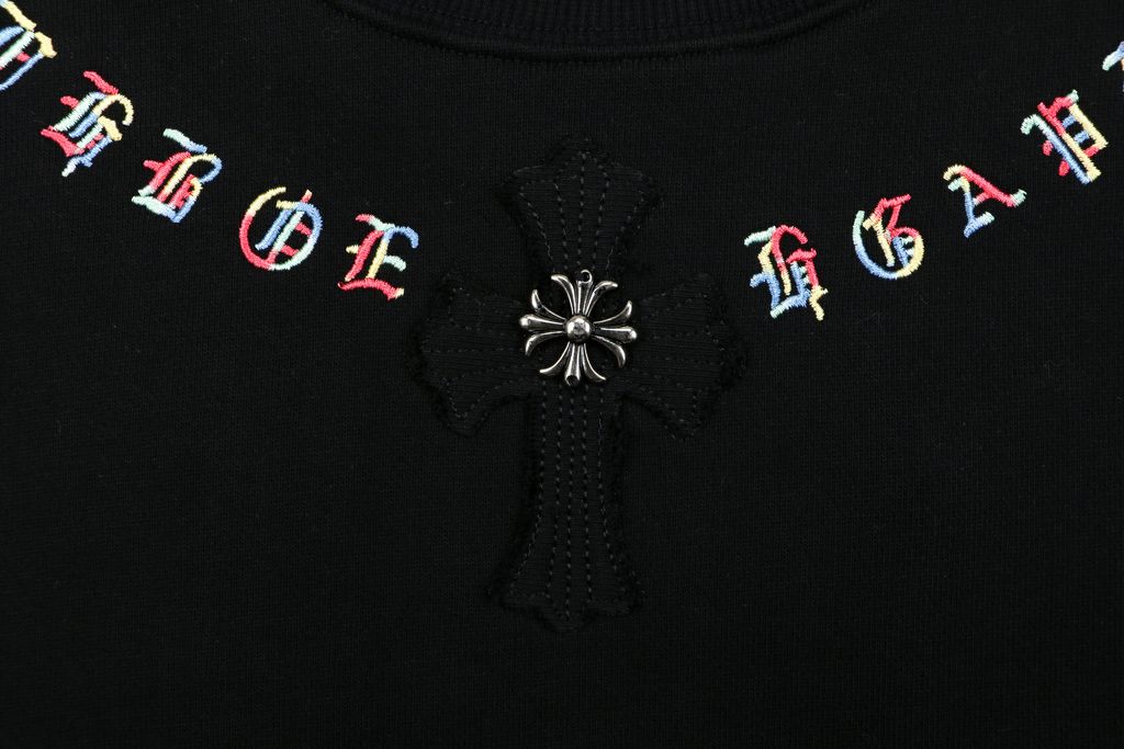 Chrome Hearts Colorful Collar Letter Oversized Crewneck
