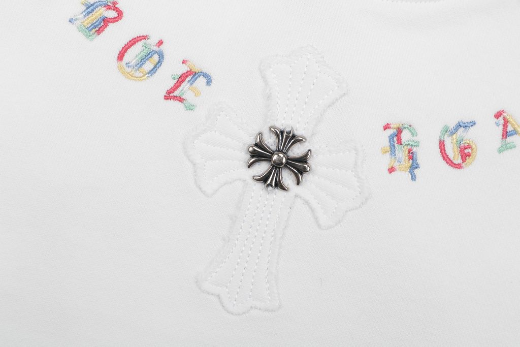 Chrome Hearts Colorful Collar Letter Oversized Crewneck