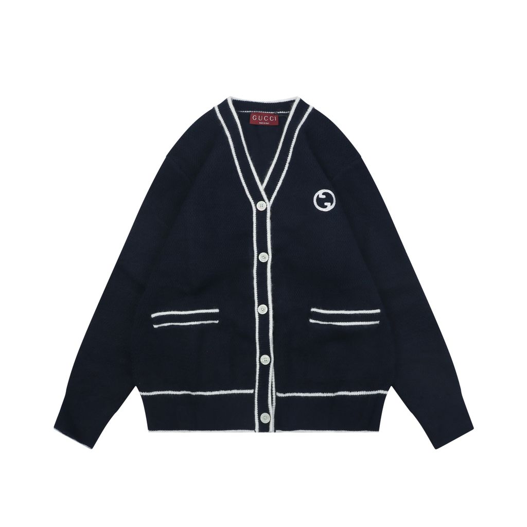 Gucci Double G Navy Cardigan Jacket