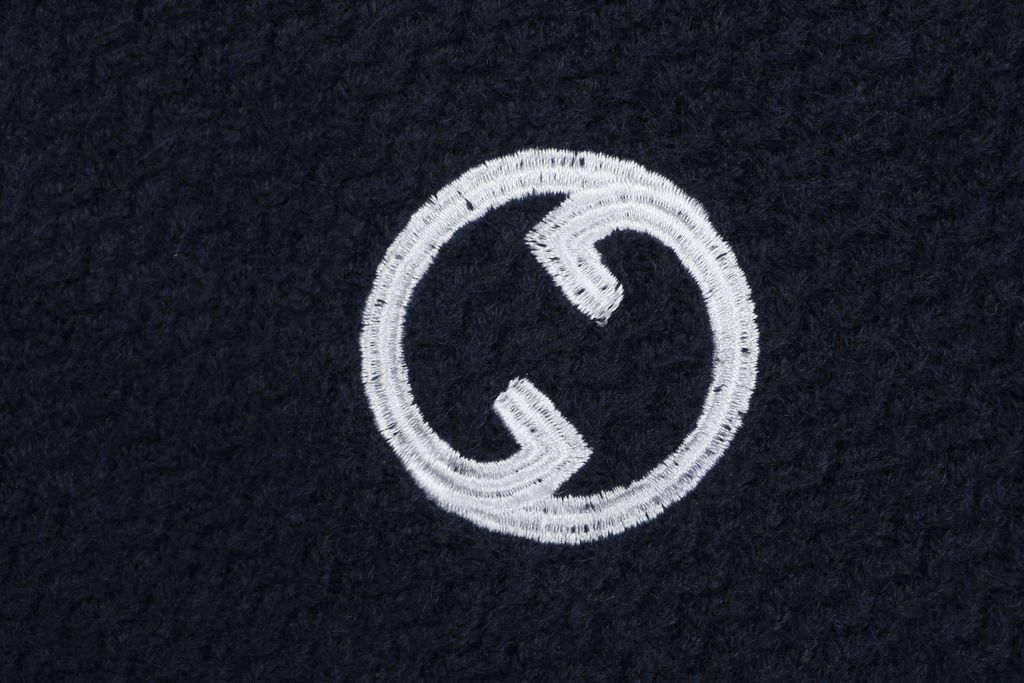 Gucci Relaxed Navy Double G Knit Outerwear