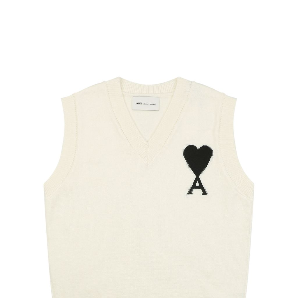 AMI Paris 7-Gauge Merino Wool Blend Sweater Vest