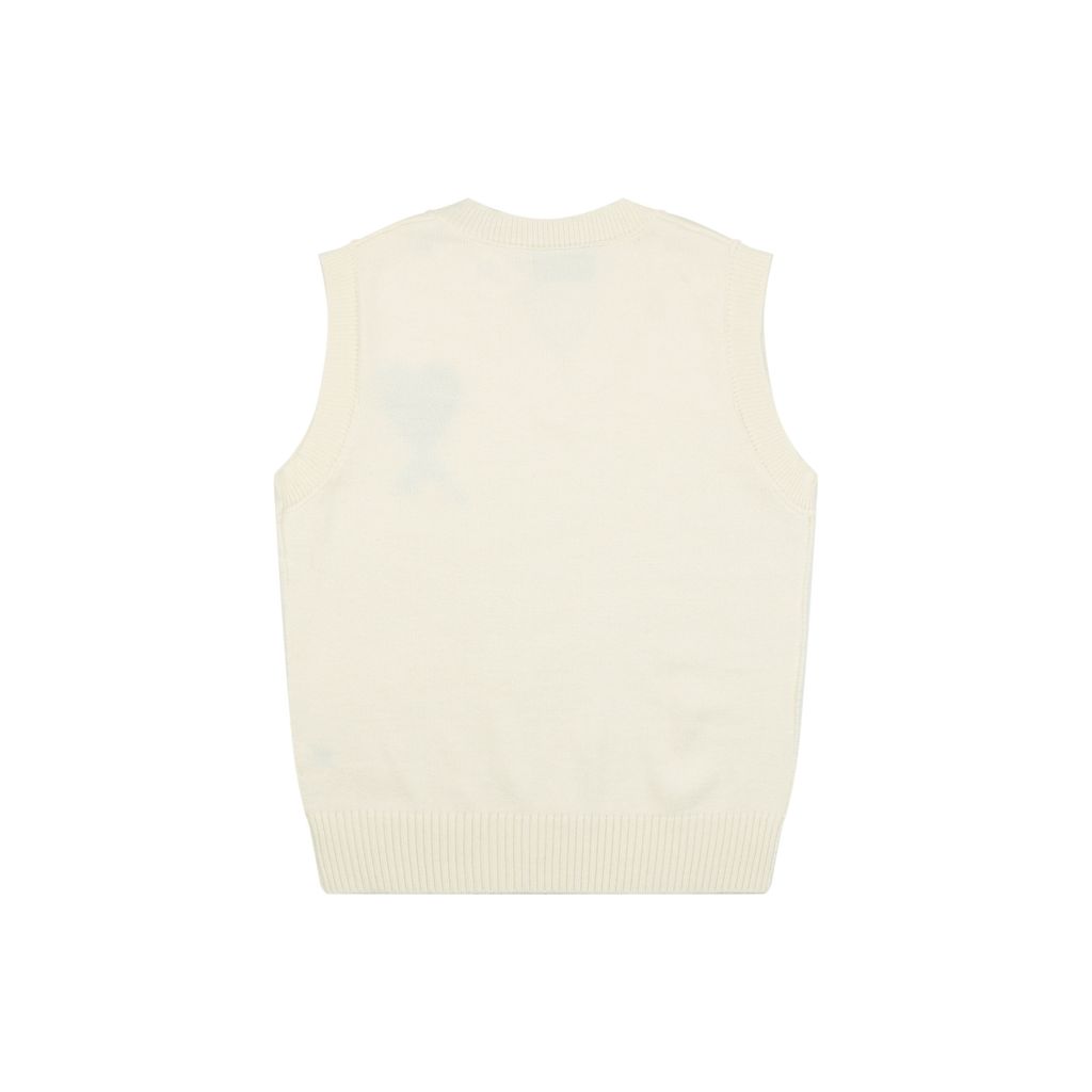 AMI Paris Heart Knit Vest Beige