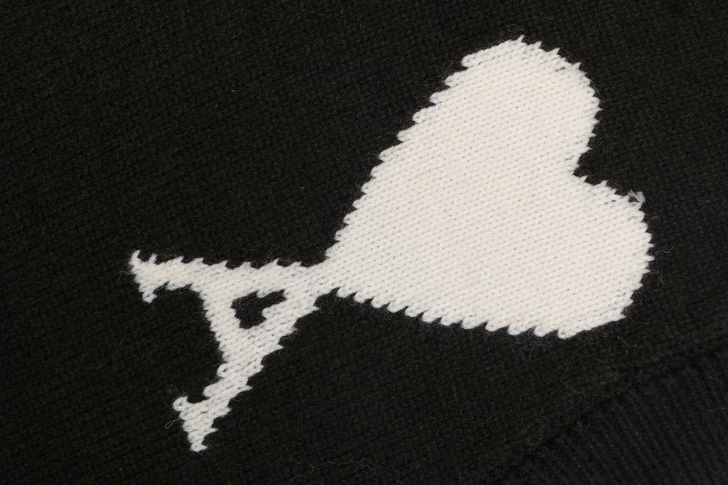 AMI Paris Black Heart Intarsia Knit Vest
