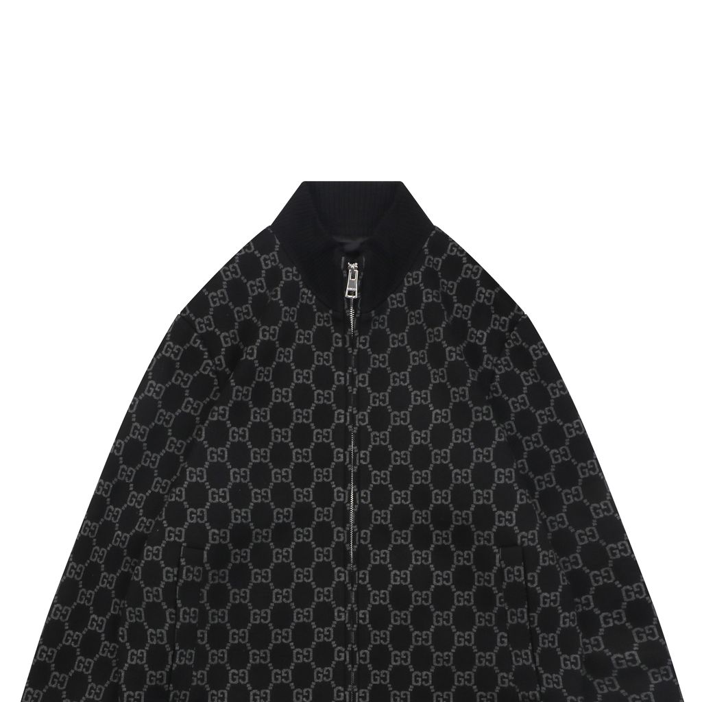 Gucci Relaxed Baseball Collar Jacquard Outerwear