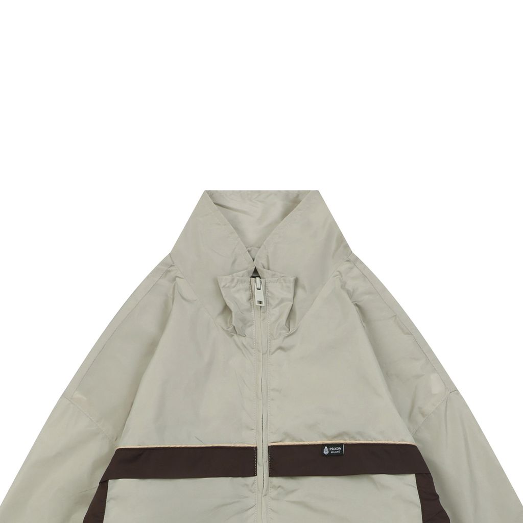 Prada Adjustable Hem Stand Collar Nylon Outerwear
