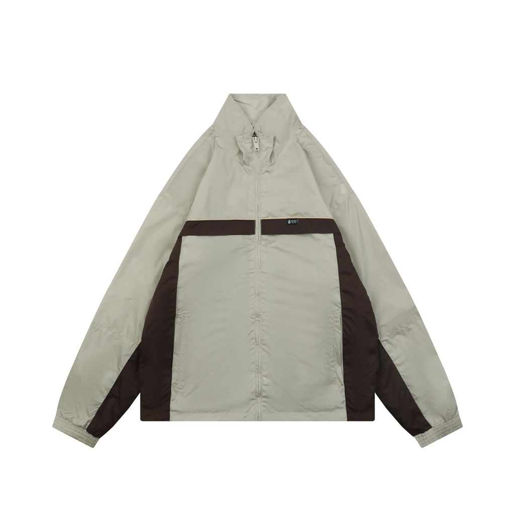 Prada Color-Block High-Neck Recycled Nylon Jacket