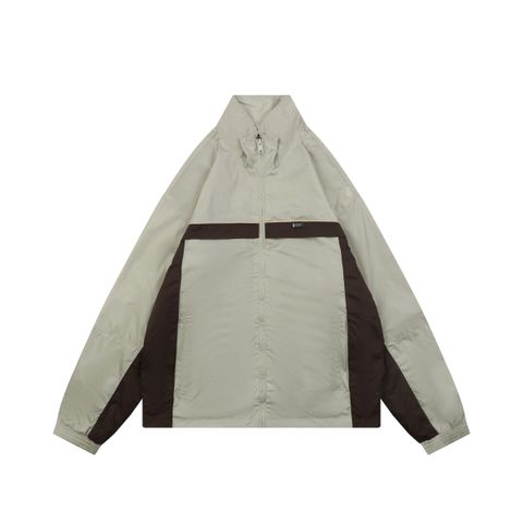 Prada Color-Block High-Neck Recycled Nylon Jacket