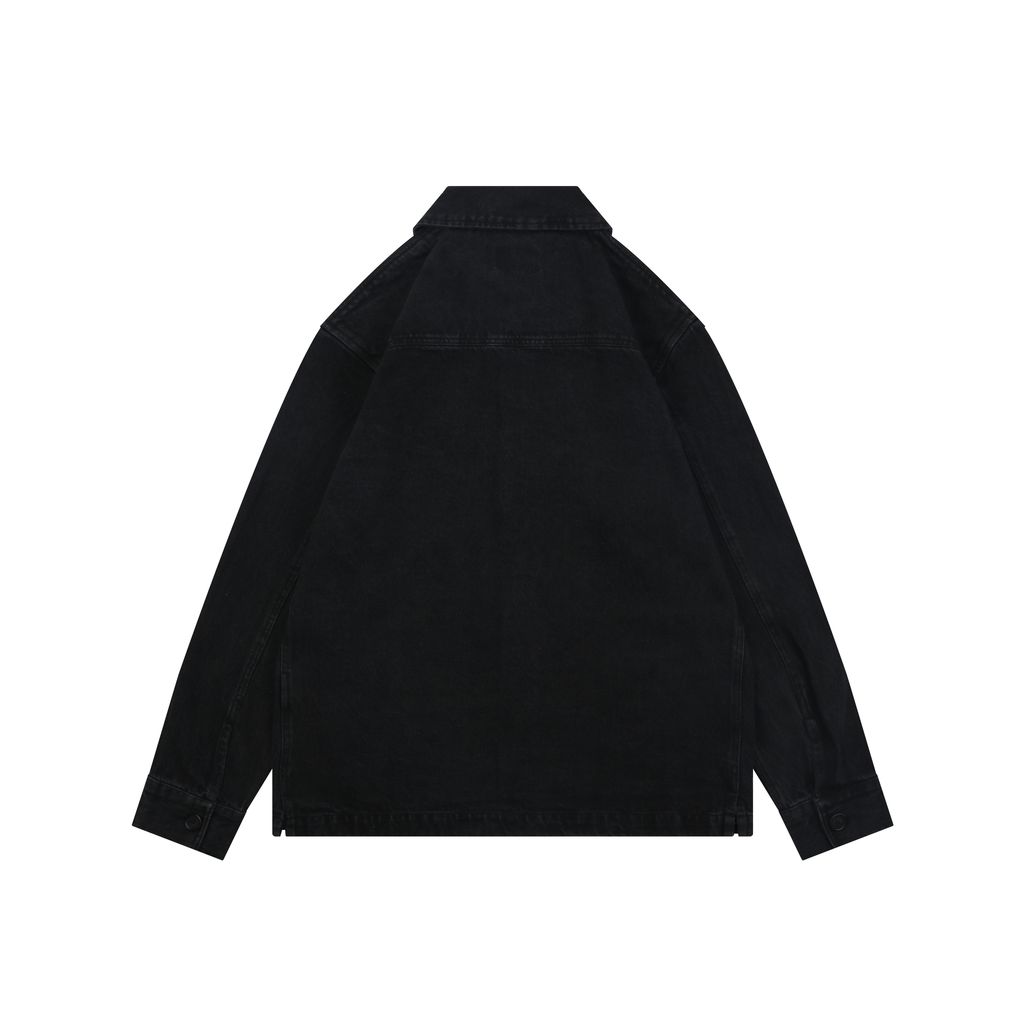 YSL Tonal Pocket Letter Embroidered Shirt Jacket