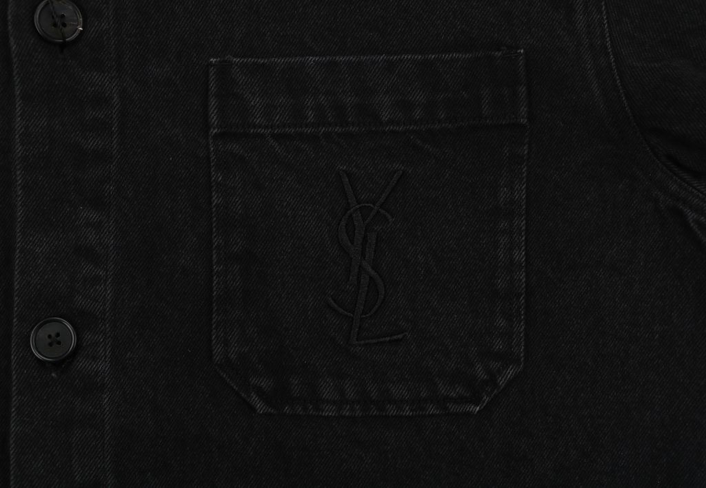 YSL Barudan Embroidered Canvas Shirt Jacket