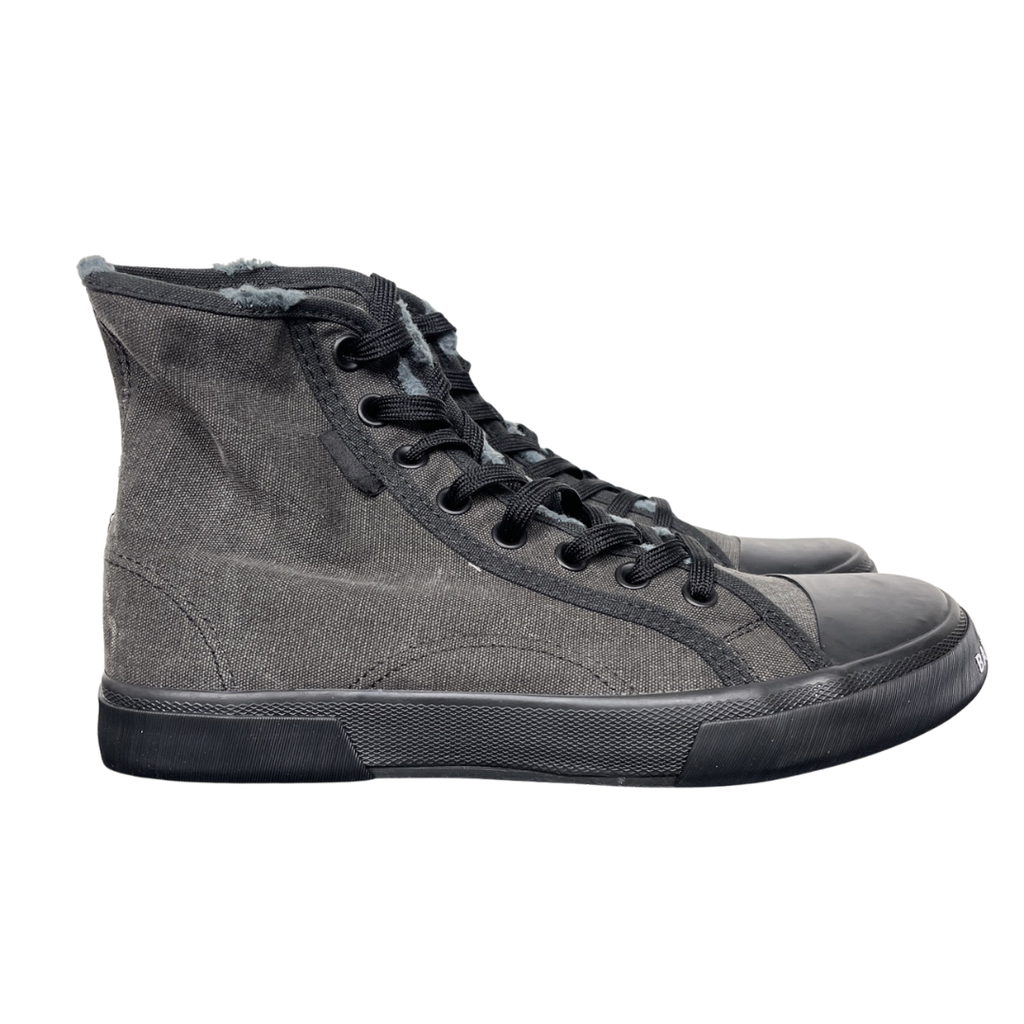 Balenciaga Paris High 688752 W3RC1 1090 Black destroyed canvas sneakers Balenciaga Paris High Black 688752W3RC11090 distressed high top canvas shoes Balenciaga 688752 W3RC1 1090 Black vulcanized canvas high top sneakers